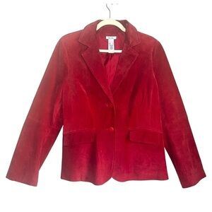 🍁Vintage Genuine Suede Blazer Fully Lined Red Rust Size Large 🍁